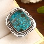 Malachite Chrysocolla Size US 6 925 Sterling Silver Ring (REXT92-38)