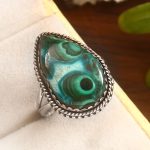 Malachite Chrysocolla Size US 9 925 Sterling Silver Ring (REXT92-13)