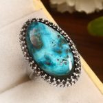 Malachite Chrysocolla Size US 8 925 Sterling Silver Ring (REXT92-16)