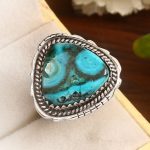 Malachite Chrysocolla Size US 9 925 Sterling Silver Ring (REXT92-32)