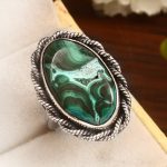 Malachite Chrysocolla Size US 9 925 Sterling Silver Ring (REXT92-14)