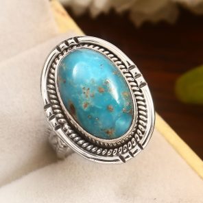 Morenci Turquoise Size US 6 Sterling Silver 925 Ring (REXT79-52)