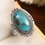 Morenci Turquoise Size US 8 Sterling Silver 925 Ring (REXT79-61)