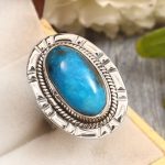 Morenci Turquoise Size US 7 Sterling Silver 925 Ring (REXT79-45)