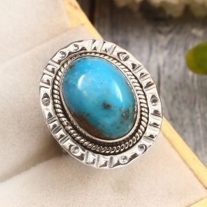 Morenci Turquoise Size US 7 Sterling Silver 925 Ring (REXT79-49)