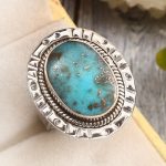 Morenci Turquoise Size US 9 Sterling Silver 925 Ring (REXT79-78)