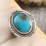 Morenci Turquoise Size US 6 Sterling Silver 925 Ring (REXT79-57)
