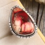 Pink Blossom Oyster Size US 6 Sterling Silver 925 Ring (REXT72-274)