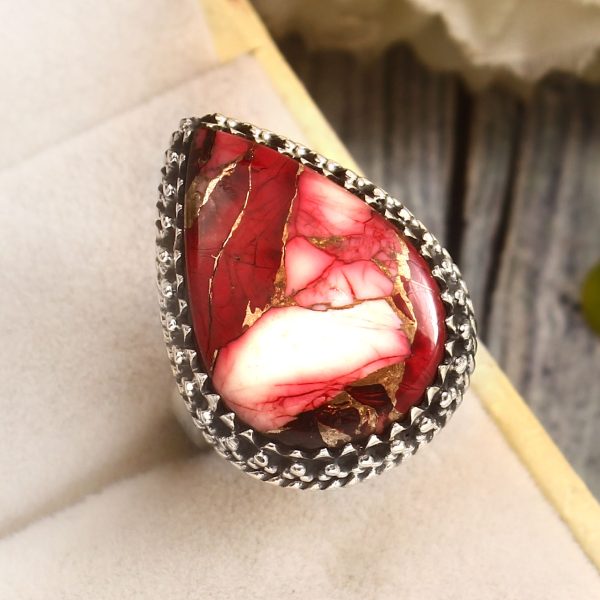 Pink Blossom Oyster Size US 6 Sterling Silver 925 Ring (REXT72-279)
