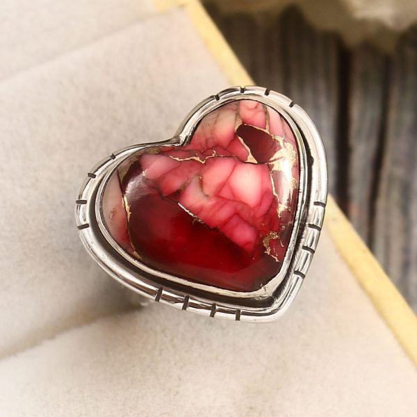 Pink Blossom Oyster Size US 6 Sterling Silver 925 Ring (REXT72-276)