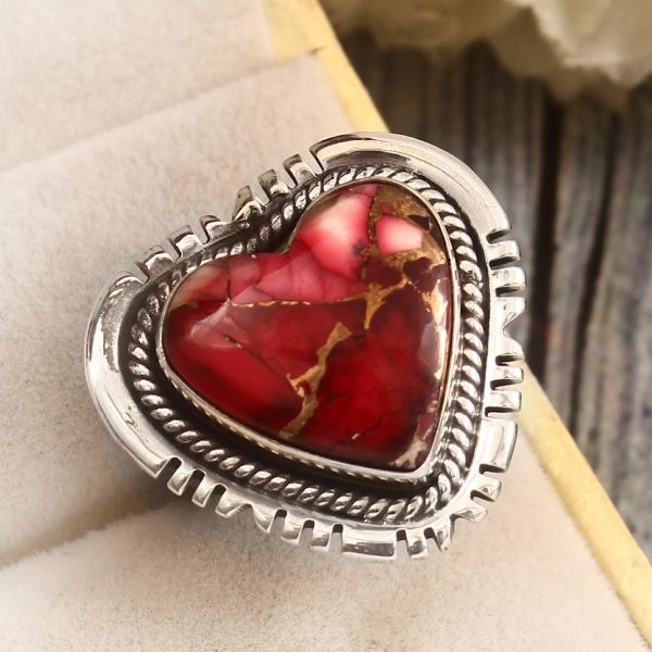 Pink Blossom Oyster Size US 6 Sterling Silver 925 Ring (REXT72-277)
