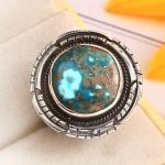 Morenci Turquoise Size US 6 Sterling Silver 925 Ring (REXT92-41)