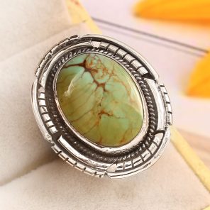 Kingman Turquoise Size US 7 Sterling Silver 925 Ring (REXT92-45)
