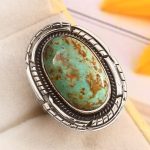 Kingman Turquoise Size US 8 Sterling Silver 925 Ring (REXT92-46)