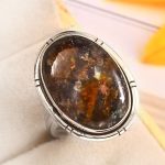 Copper Chrysocolla Size US 11 925 Sterling Silver Ring (REXT79-32)