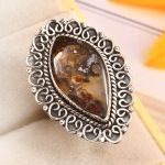 Copper Chrysocolla Size US 7 925 Sterling Silver Ring (REXT79-25)