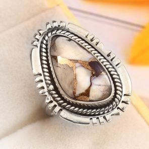 Purple Rose Dahlia Turquoise Size US 6 925 Sterling Silver Ring (REXT79-40)