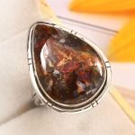 Copper Chrysocolla Size US 11 925 Sterling Silver Ring (REXT79-34)