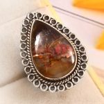 Copper Chrysocolla Size US 7 925 Sterling Silver Ring (REXT79-26)