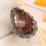 Copper Chrysocolla Size US 11 925 Sterling Silver Ring (REXT79-15)