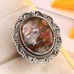 Copper Chrysocolla Size US 8 925 Sterling Silver Ring (REXT79-21)