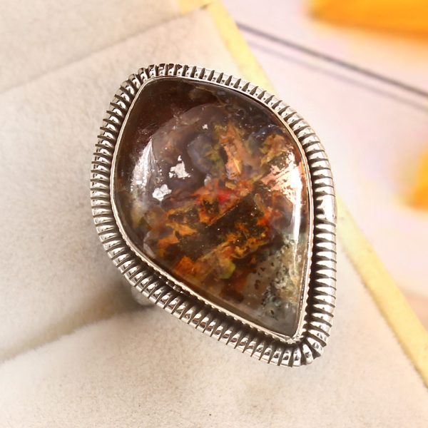 Copper Chrysocolla Size US 7 Sterling Silver 925 Ring (REXT92-59)