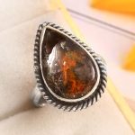 Copper Chrysocolla Size US 8 925 Sterling Silver Ring (REXT79-24)