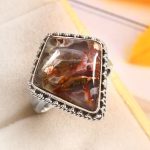 Copper Chrysocolla Size US 6 925 Sterling Silver Ring (REXT79-28)