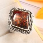 Copper Chrysocolla Size US 11 925 Sterling Silver Ring (REXT79-16)