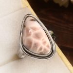 Pink Larimar Size US 8 925 Sterling Silver Ring (REXT72-259)