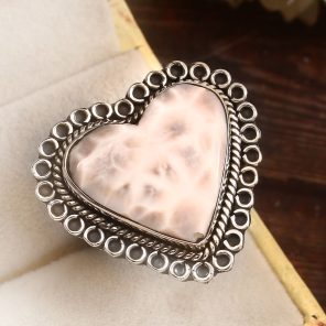 Pink Larimar Size US 8 925 Sterling Silver Ring (REXT72-239)