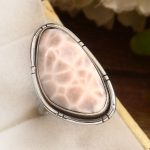 Pink Larimar Size US 8 925 Sterling Silver Ring (REXT72-263)