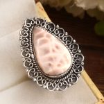 Pink Larimar Size US 10 925 Sterling Silver Ring (REXT72-248)