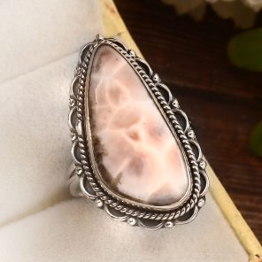 Pink Larimar Size US 11 925 Sterling Silver Ring (REXT72-252)
