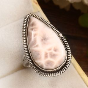 Pink Larimar Size US 11 925 Sterling Silver Ring (REXT72-253)