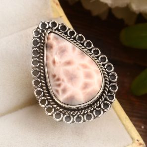 Pink Larimar Size US 6 925 Sterling Silver Ring (REXT72-255)