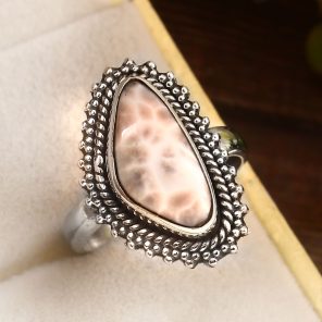 Pink Larimar Size US 7 925 Sterling Silver Ring (REXT72-233)