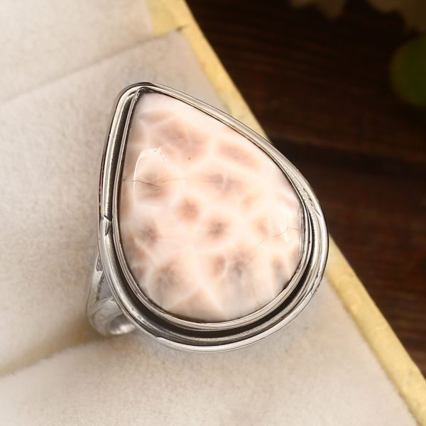 Pink Larimar Size US 9 925 Sterling Silver Ring (REXT72-260)