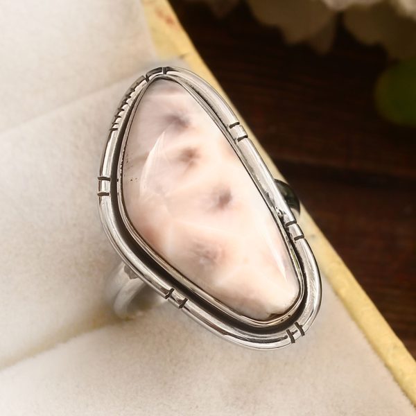 Pink Larimar Size US 7 925 Sterling Silver Ring (REXT72-268)