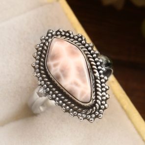 Pink Larimar Size US 7 925 Sterling Silver Ring (REXT72-234)