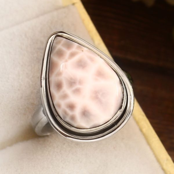 Pink Larimar Size US 9 925 Sterling Silver Ring (REXT72-261)
