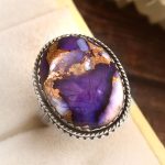 Purple Rose Dahlia Turquoise Size US 6 925 Sterling Silver Ring (REXT72-272)