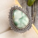 Green Larimar Size US 9 925 Sterling Silver Ring (REXT2-28)