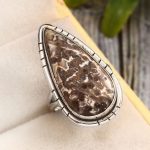 Plume Root Agate Size US 6 925 Sterling Silver Ring (REXT2-23)