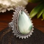 Green Larimar Size US 9 925 Sterling Silver Ring (REXT2-30)