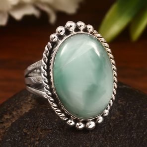Green Larimar Size US 11 925 Sterling Silver Ring (REXT2-67)
