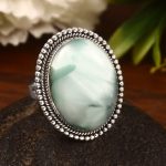 Green Larimar Size US 9 925 Sterling Silver Ring (REXT2-35)