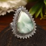 Green Larimar Size US 10 925 Sterling Silver Ring (REXT2-40)