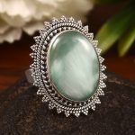 Green Larimar Size US 8 925 Sterling Silver Ring (REXT2-52)