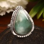 Green Larimar Size US 9 925 Sterling Silver Ring (REXT2-76)